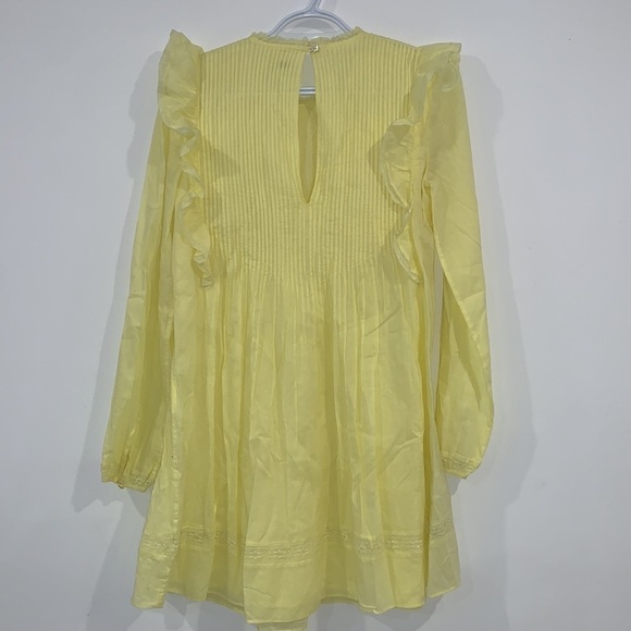 ARITZIA Wilfred Yellow La Boheme Elia Mini Babydoll Tunic Ruffle Dress Size XXS - Picture 10 of 17